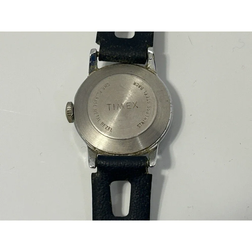 Timex Mercury Watch WOMEN Silver Tone Retro Blue Dial Manual Wind